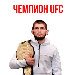 😄 617555a9 Khabib Nurmagomedov UFC ЧЕМПИОН UFC Campeão, MMA, Khabib, Nurmagomedov, Lutador telegram sticker