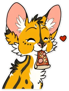 🍕 0320b809 พิซซ่า, สัตว์, การ์ตูน, แมว, น่ารัก, สติกเกอร์ telegram sticker