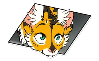 👀 104589f9 เฟอร์รี่, สติกเกอร์, มานุษยรูปนิยม, สัตว์, การ์ตูน telegram sticker