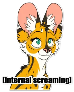 😶 12406495 [internal screaming] เฟอร์รี่, กรีดร้อง, สัตว์, กรีดร้องภายใน, มีม telegram sticker