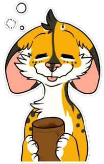 🍷 17f25b01 การ์ตูน, สัตว์, ขน, ง่วง, น่ารัก telegram sticker