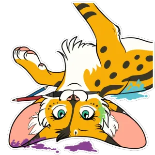 🎨 43e3826a สัตว์, มีขน, มานุษยรูปนิยม, แมว, สติกเกอร์, การ์ตูน telegram sticker