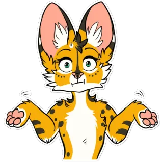 🤷‍♀️ e4b24f33 สติกเกอร์, ภาพประกอบ, สัตว์, เฟอร์รี่, การ์ตูน, แมว, สับสน telegram sticker