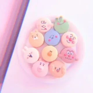 🍥 071906a9 makaroniki, deser, kawaii, słodkie, jedzenie, słodycze, ciastka whatsapp sticker