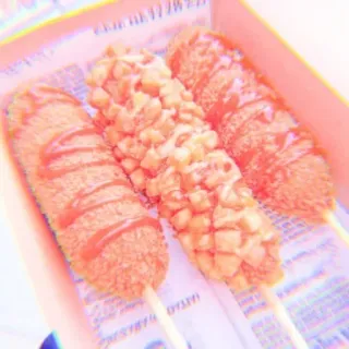 🍥 7ef9cddf Corndog, Koreański corndog, Jedzenie, Street food, Przekąska whatsapp sticker