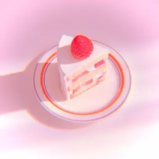 🍥 c745b3a8 ciasto, truskawka, deser, słodki, jedzenie, kawałek whatsapp sticker