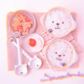 🍥 fee9e758 jedzenie, kawaii, słodkie, niedźwiedź, ryż, danie dla dzieci, śniadanie whatsapp sticker