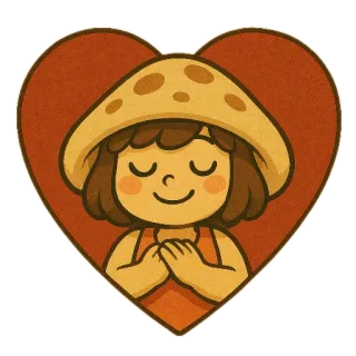 ❤ 33f749f3 버섯, 하트, 귀여운, 기발한, 평화로운, 만화, 스티커 telegram sticker