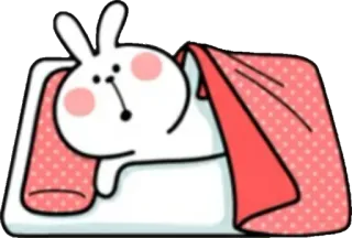 😴 8db8e5ba 兔子, 毯子, 可爱, 卡通, 困, 动物 telegram sticker