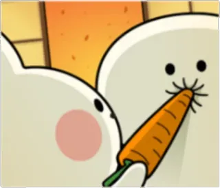 😒 c07a9852 胡萝卜, 可爱, 卡通, 动物, 贴纸, 吃 telegram sticker