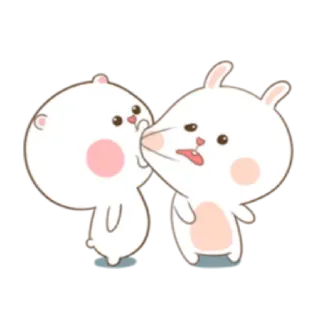 😯 cbd728fd 可爱, 兔子, 卡通, 动物, 亲吻, 爱 telegram sticker