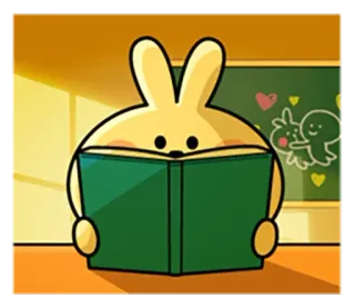 📗 f9c033ef 兔子, 阅读, 书, 卡通 telegram sticker