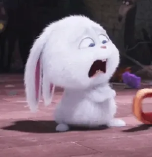 🍓 1b378b65 Snowball The Secret Life of Pets 兔子, 白色, 卡通, 动物, 可爱, 害怕 telegram sticker