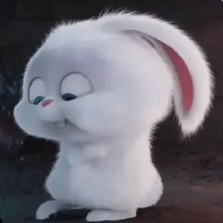 🍓 4060ef44 Snowball The Secret Life of Pets 兔子, 小兔子, 动物, 卡通, 可爱, 白色, 毛茸茸 telegram sticker