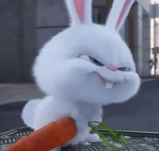 🍓 98654c25 Snowball The Secret Life of Pets 兔子, 小兔子, 胡萝卜, 可爱, 动物, 卡通 telegram sticker