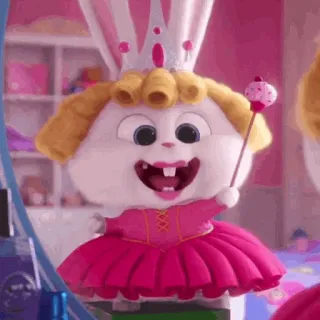 🍓 e61dfcdb Snowball The Secret Life of Pets 兔子, 公主, 皇冠, 可爱, 卡通 telegram sticker