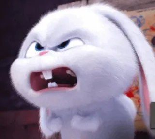 🍓 fcb7c294 Snowball The Secret Life of Pets 兔子, 兔子, 生气, 可爱, 卡通, 宠物, 动物 telegram sticker