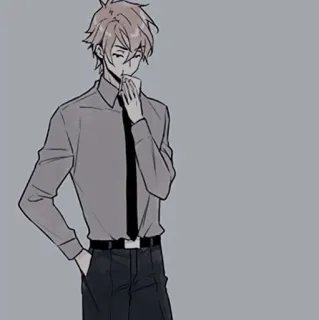 🍢 456caaee Anime, Cartone animato, Uomo, Cravatta, Completo, Ufficio, Formale whatsapp sticker