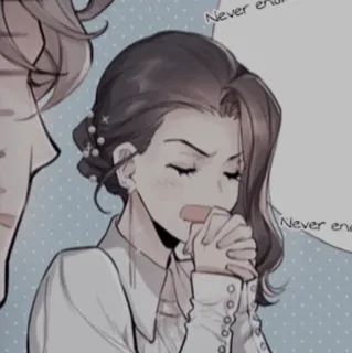 🍢 88c1be80 Never end Anime, Cartone animato, Donna, Emotivo whatsapp sticker