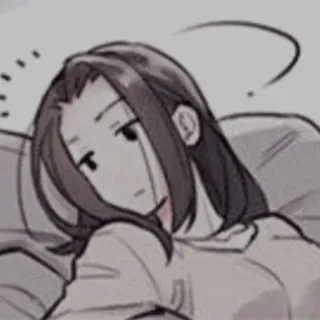 🍢 8b472582 Anime, Cartone animato, Assonnato, Sonnolento, Domanda, Donna, Stanco/a whatsapp sticker