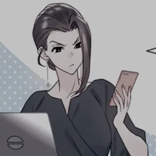 🍢 a085d8f8 Anime, Donna, Laptop, Telefono, Cartone animato, Personaggio whatsapp sticker