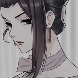 🍢 d4d83688 donna, orecchini, ritratto, cartone animato, opera d'arte, illustrazione whatsapp sticker