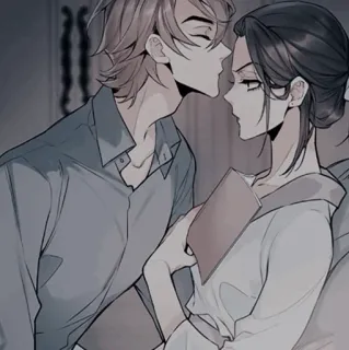 🍢 f7b80ec3 romance, bacio, amore, anime, coppia, affetto whatsapp sticker