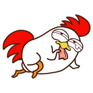 💋 46b9ed62 курица, животное, мультфильм, смешной, петух telegram sticker