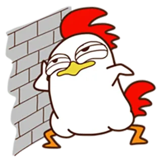 🤔 8fbf0ee0 курица, мультфильм, средний палец, оскорбительный, жест telegram sticker