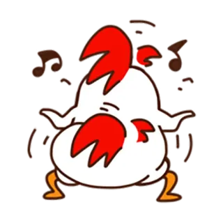 😙 9d43271f курица, танец, музыка, животное, мультфильм, милый telegram sticker
