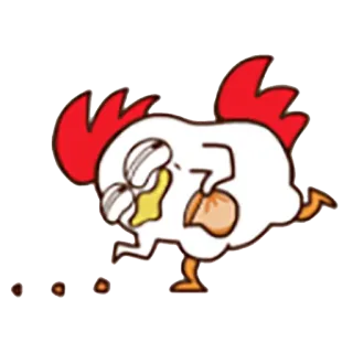 😏 c370cdbb курица, мультфильм, грустный, плачущий, эмодзи, стикер telegram sticker