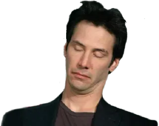 😴 ff6fc147 Keanu Reeves Keanu Reeves, diễn viên, ngủ, meme, người nổi tiếng telegram sticker