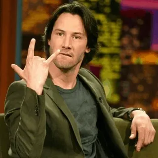 🤟 50bfaeb4 Keanu Reeves Keanu Reeves, attore, celebrità, gesto della mano telegram sticker