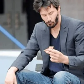 🍔 9f8ae905 Keanu Reeves Keanu Reeves, attore, celebrità, meme, dito medio telegram sticker