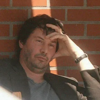🤦‍♂️ a2c3e756 Keanu Reeves Keanu Reeves, attore, pensieroso, triste, meme telegram sticker