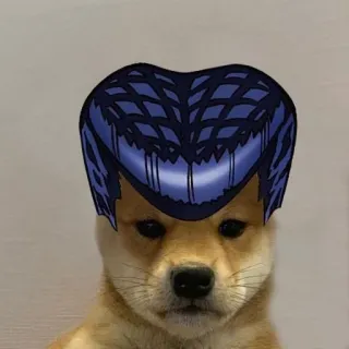 🐶 b002f54f Josuke Higashikata JoJo's Bizarre Adventure cane, anime, jojo, josuke, animale domestico, divertente, meme, shiba inu telegram sticker