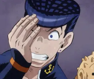 😬 f5219194 Josuke Higashikata JoJo's Bizarre Adventure Anime, Jojo, Josuke, Personaggio, Arrabbiato telegram sticker