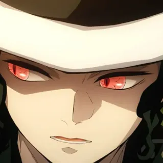 🩸 59263f71 Muzan Kibutsuji Demon Slayer Аниме, Демон, Глаза, Шляпа, Кибуцуджи, Музан telegram sticker