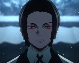 🌟 da1b8377 Anime, Demônio, Rosto, Olhos, Homem, Personagem whatsapp sticker