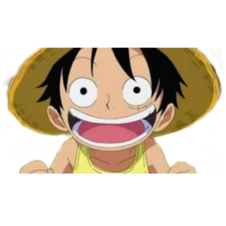 🤪 1b9539cf Monkey D. Luffy One Piece 动漫, 漫画, 草帽, 微笑, 快乐, 卡通 telegram sticker