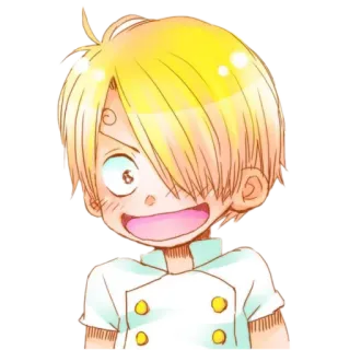 😛 9fa985fb Sanji One Piece 动漫, 角色, 山治, 海贼王, 厨师, 金色 telegram sticker