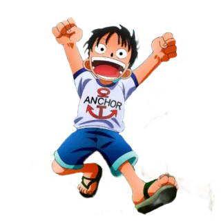 😄 fdc4ffad Monkey D. Luffy One Piece ANCHOR 动漫, 海贼王, 路飞, 卡通, 角色, 锚, 男孩 telegram sticker