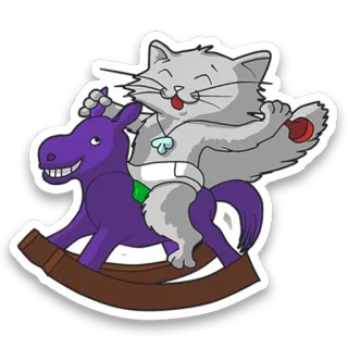 🐴 78245029 cat, rocking horse, toy, animal, cartoon whatsapp sticker