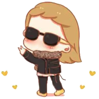😎 1f2671b2 Cartone animato, Persona, Occhiali da sole, Giacca, Cuori, Personaggio telegram sticker