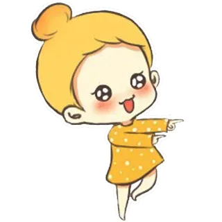 😍 2761c9d2 cartone animato, ragazza, carina, che indica telegram sticker
