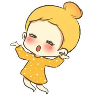 🤔 2771bea7 Cartone animato, Ragazza, Felice, Allegra, Carino, Eccitazione telegram sticker