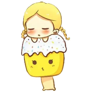 😴 a154cba7 Cartone animato, Carino, Kawaii, Chibi, Ghiacciolo, Dolce telegram sticker