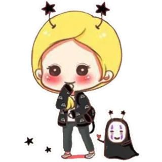 🙂 b2876010 Spirited Away Anime, La città incantata, Senza volto, Cartone animato, Carino, Personaggio telegram sticker