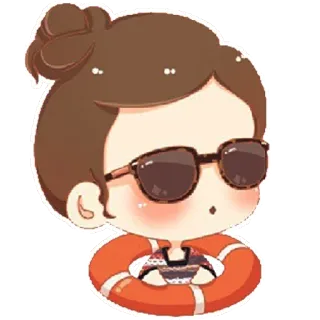 🚣 dec05bf0 Cartone animato, Personaggio, Persona, Illustrazione, Chibi, Costume da bagno telegram sticker