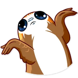 🤷‍♀️ 140383a0 Porg Star Wars porg, star wars, die letzten jedi, vogel, süß, verwirrt telegram sticker